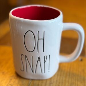 Rae Dunn White Mug with Red Interior - Oh Snap!